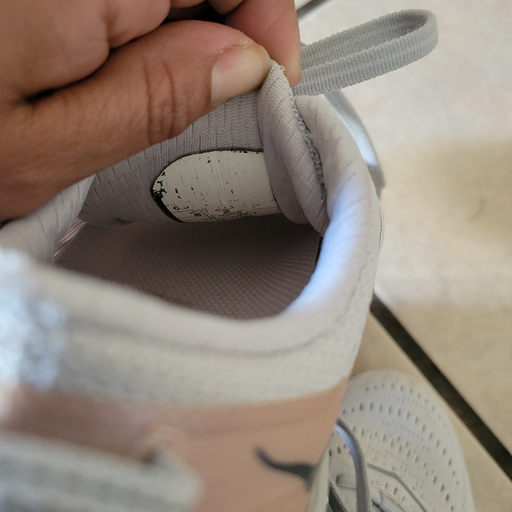 Hoka Light Gray and White Athletic Shoes - Picture 9 of 9